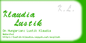 klaudia lustik business card